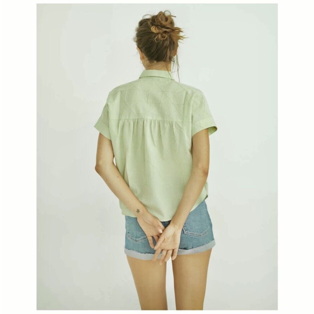 Madewell Hilltop Shirt Geo Texture Button Down Blouse